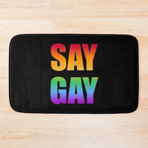 Item preview, SAY GAY - Rainbow colors - I will say gay - black background designed and sold by Inspirationmotivation.