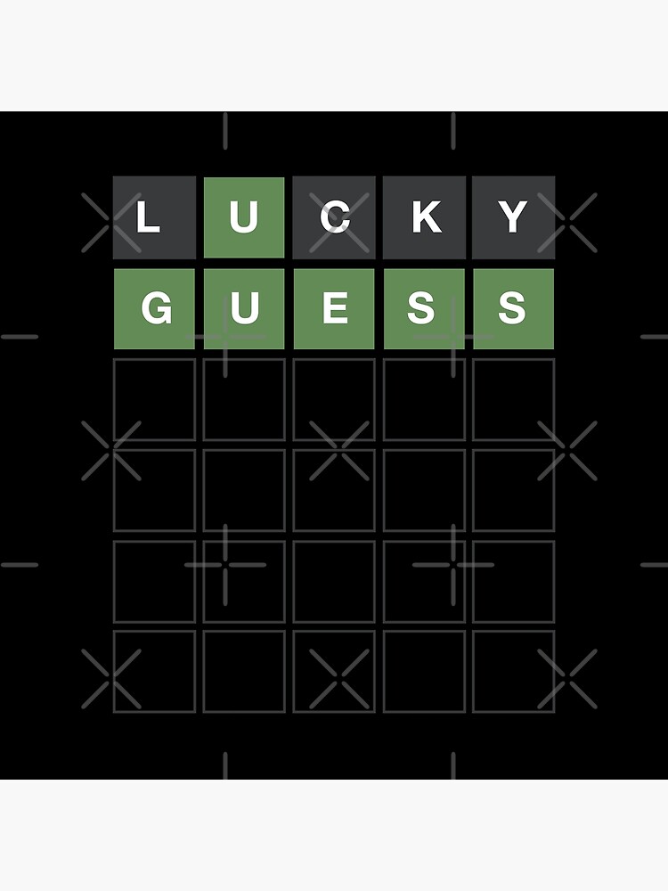 "Wordle Lucky Guess Funny Wordl Grid Word Game Design" Poster by