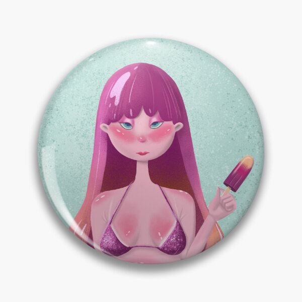 Item preview, Lambada beach girl with ice-cream and glittery swim suit designed and sold by TinaMalajmare.