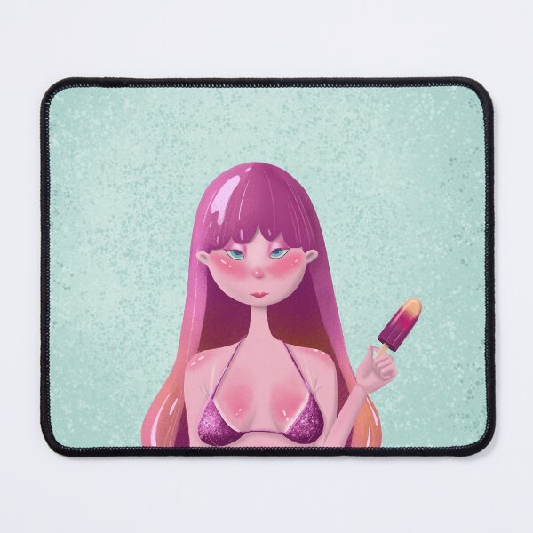 Item preview, Lambada beach girl with ice-cream and glittery swim suit designed and sold by TinaMalajmare.
