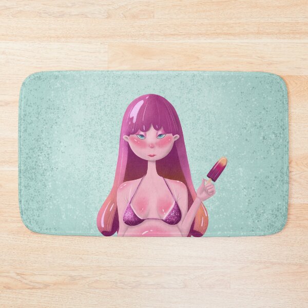 Item preview, Lambada beach girl with ice-cream and glittery swim suit designed and sold by TinaMalajmare.