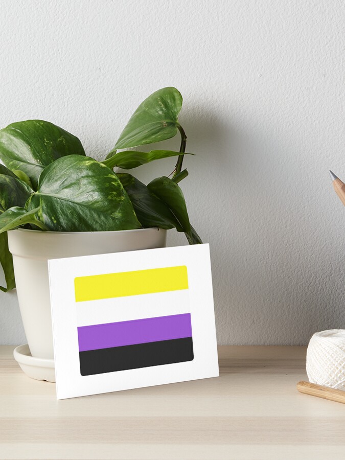 Cute Penguin Holding Non-Binary Pride Flag-Art – Artvinatee