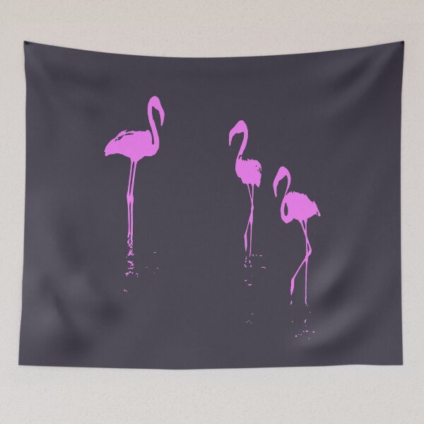 Item preview, Minimalistic Three Flamingos Silhouette In Pink  designed and sold by taiche.