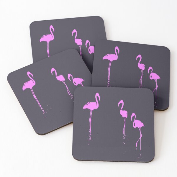 Item preview, Minimalistic Three Flamingos Silhouette In Pink  designed and sold by taiche.