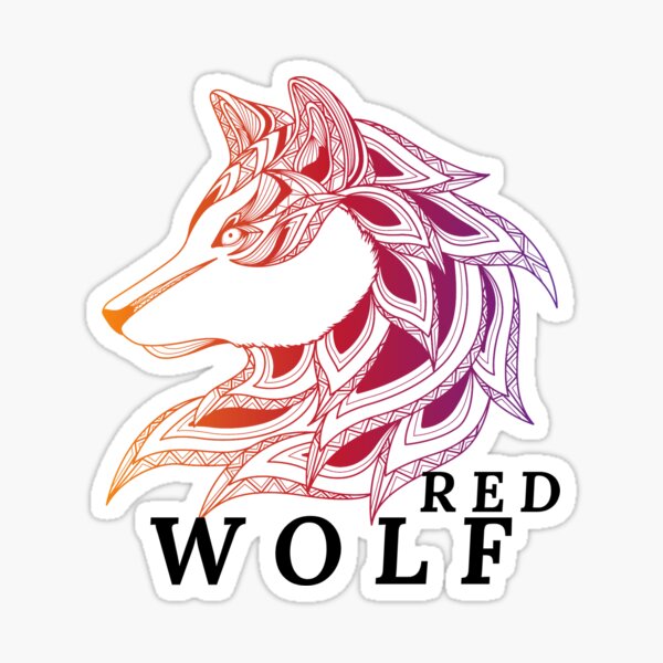 "Red Wolf " Sticker by Nickky66 Redbubble