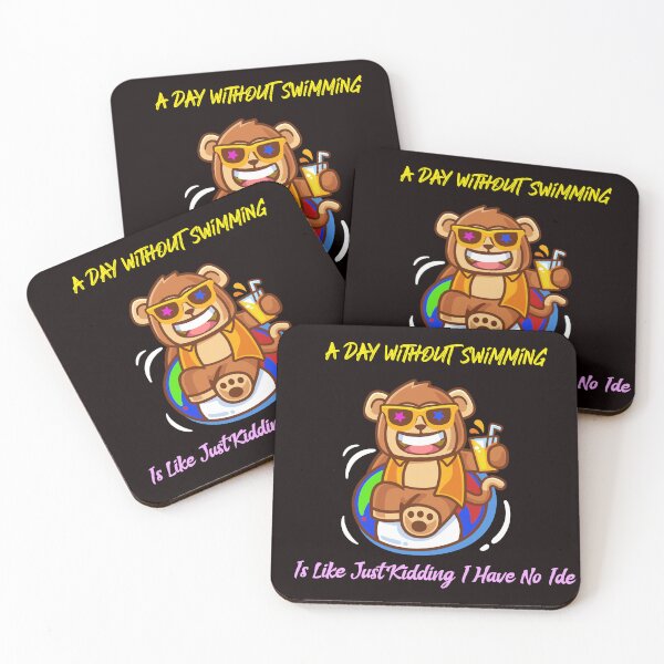 Item preview, A Day Without Swimming Is Like Just Kidding I Have No Ide - Monkey with sunglasses designed and sold by Mood Coffee art.