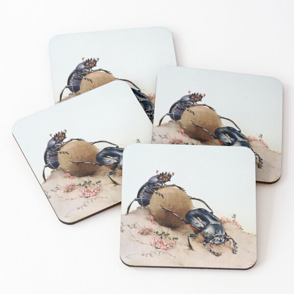 Item preview, Sacred scarabs (Scarabaeus sacer) rolling a dung ball. designed and sold by Luggnagg.