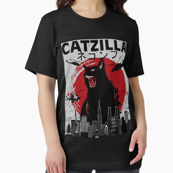 Item preview, Catzilla Vintage Japanese Sunset Style Cat Kitten Lover T-Shirt designed and sold by selimane.