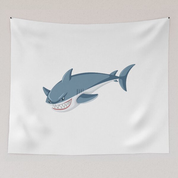 Item preview, angry bleu shark sticker. designed and sold by Lachkarstore.