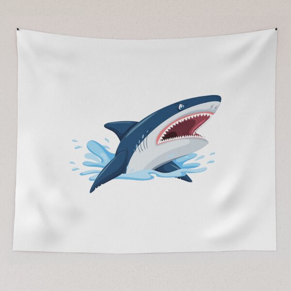 Item preview, white bleu shark Prints, Cards & Posters. designed and sold by Lachkarstore.