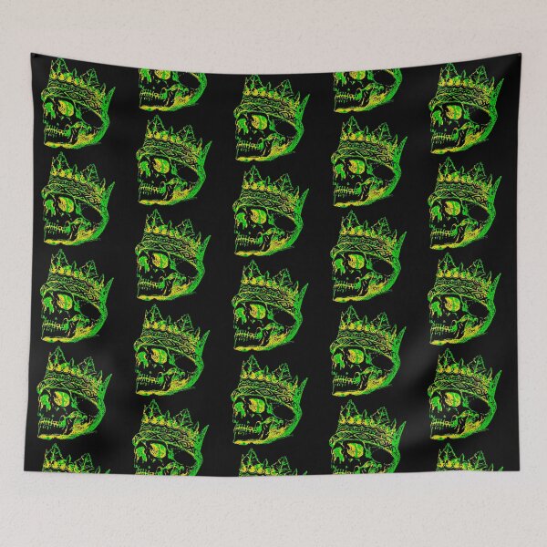 Item preview, Crowned Skull Green & Yellow designed and sold by gabbledesign.