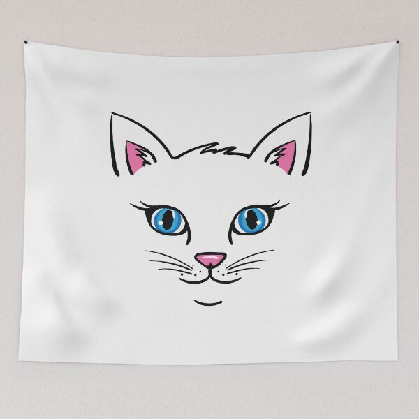 Item preview, Cat Face Outline in Black designed and sold by RaybenMedia.