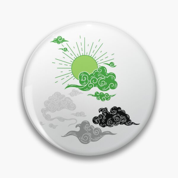 Item preview, Aro Sun and Clouds. Aromantic Pride designed and sold by Subtle Pride Shop.