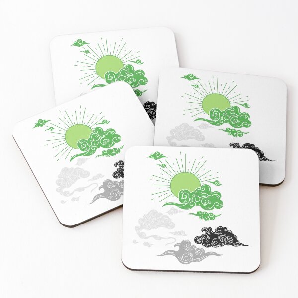 Item preview, Aro Sun and Clouds. Aromantic Pride designed and sold by Subtle Pride Shop.