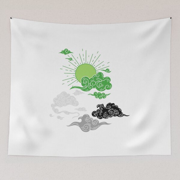 Item preview, Aro Sun and Clouds. Aromantic Pride designed and sold by Subtle Pride Shop.
