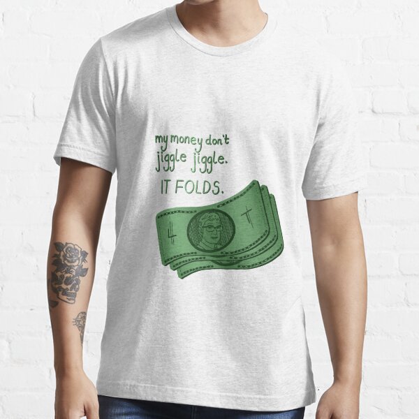 RETRO LOUIS THEROUX My Money Dont Jiggle Jiggle Folds Shirt 