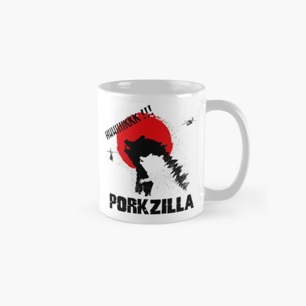 porkzilla - godzilla meme diversion - funny trademark diversion classic mug...