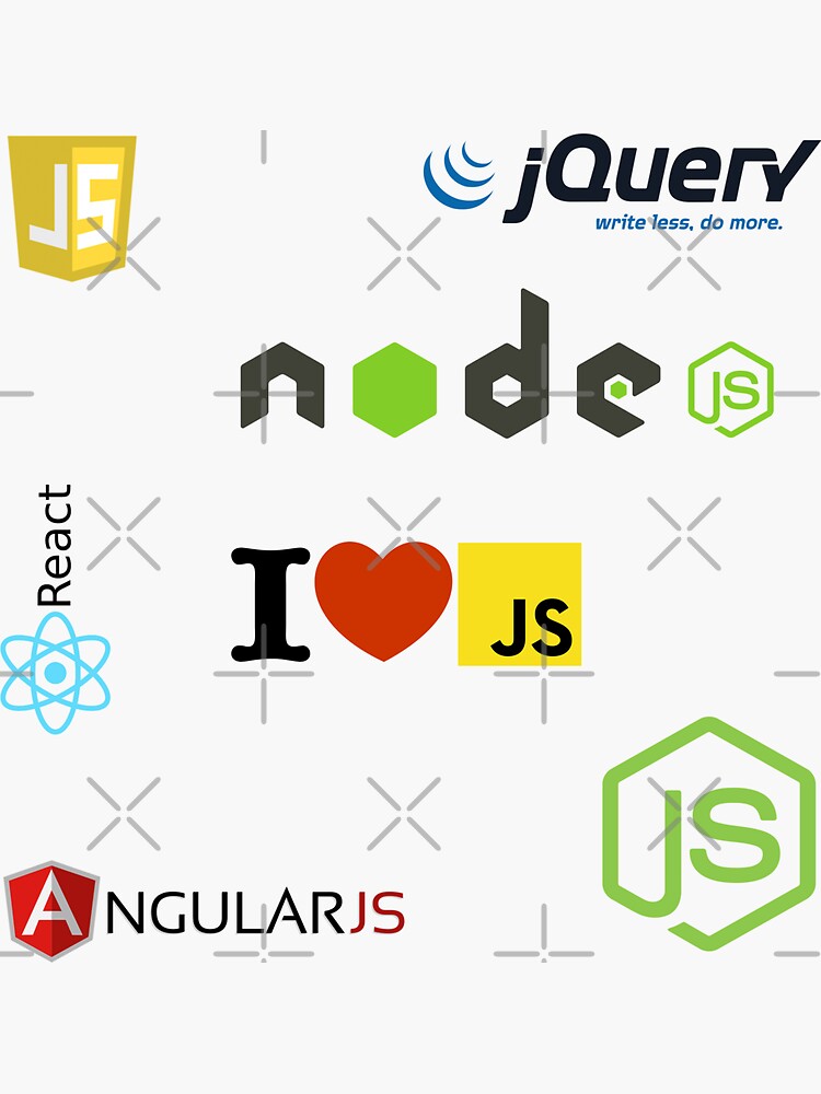 Thumbnail 3 of 3, Sticker, javascript ecosystem nodejs jquery designed and sold by yourgeekside.
