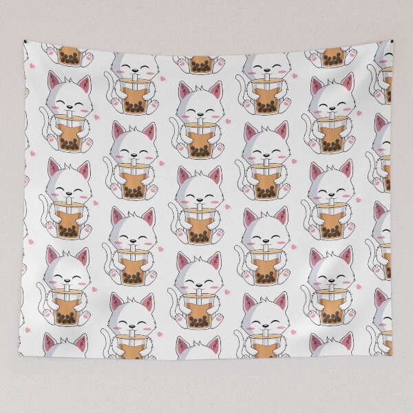 Item preview, Kawaii Cat Drinking Boba Tea Drink Anime Lover designed and sold by ArianaTagli.