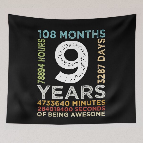 Item preview, Funny Kids 9th Birthday 9 Years Old Vintage Retro 108 Months Boys And Girls designed and sold by pedrored369.