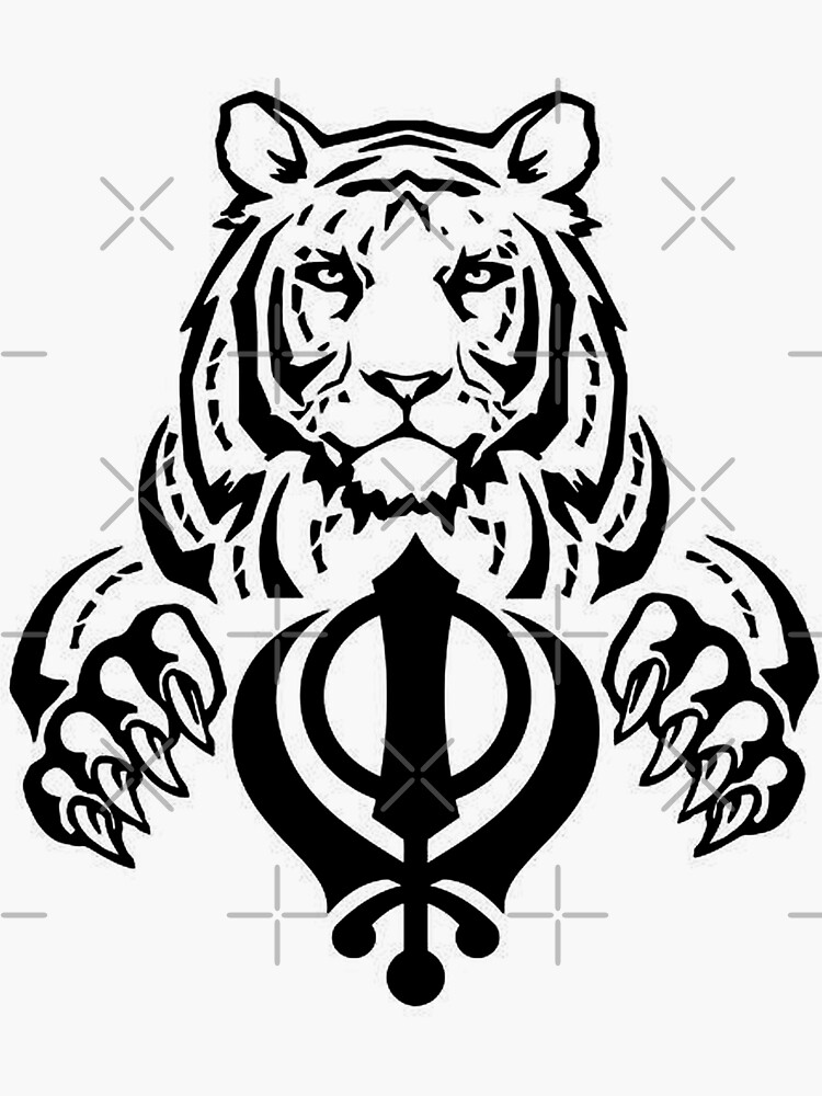 Punjabi Sticker Lion With Khanda Sticker For Sale By Sandeepgombra Redbubble