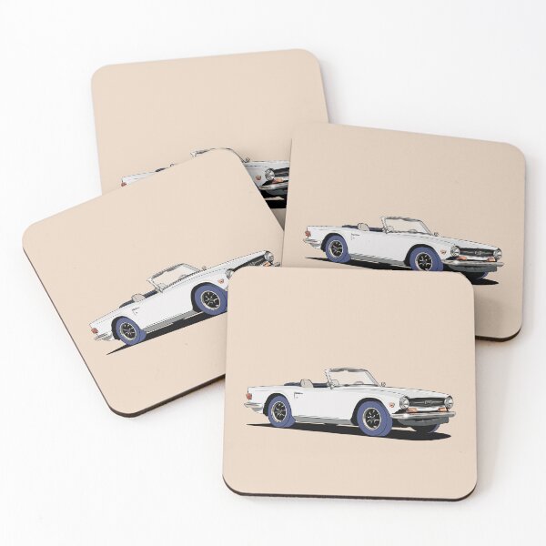 Item preview, White Triumph TR6 designed and sold by Webazoot Industries - Car Art.