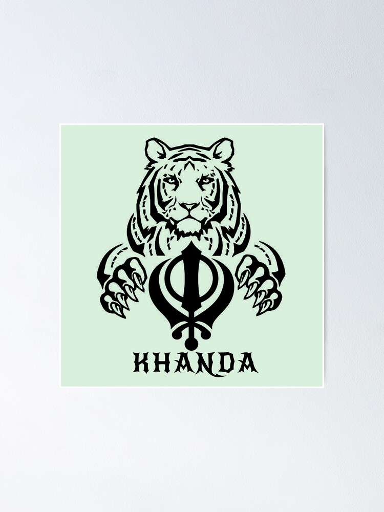 Punjabi Sticker Lion With Khanda Poster For Sale By Sandeepgombra Redbubble