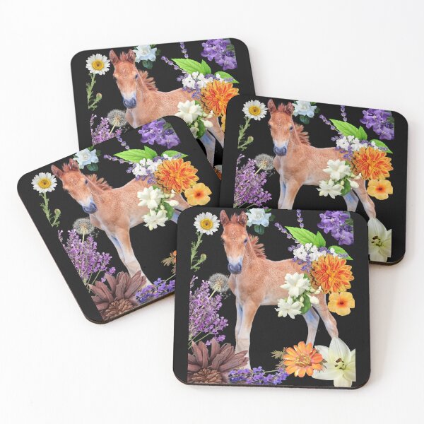 Item preview, Baby Foal With Colorful Flowers Digital Design designed and sold by EarthArtDesigns.
