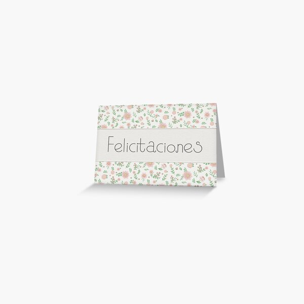 Item preview, Spanish congratulations card with pink flowers  designed and sold by Pommallina.