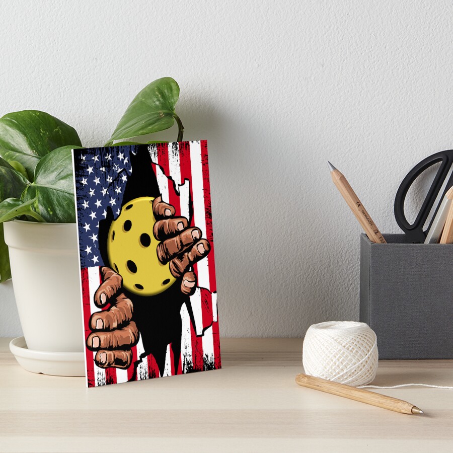 "Pickleball American Flag Patriotic USA 4th of July for Pickleballers" Art Board Print by