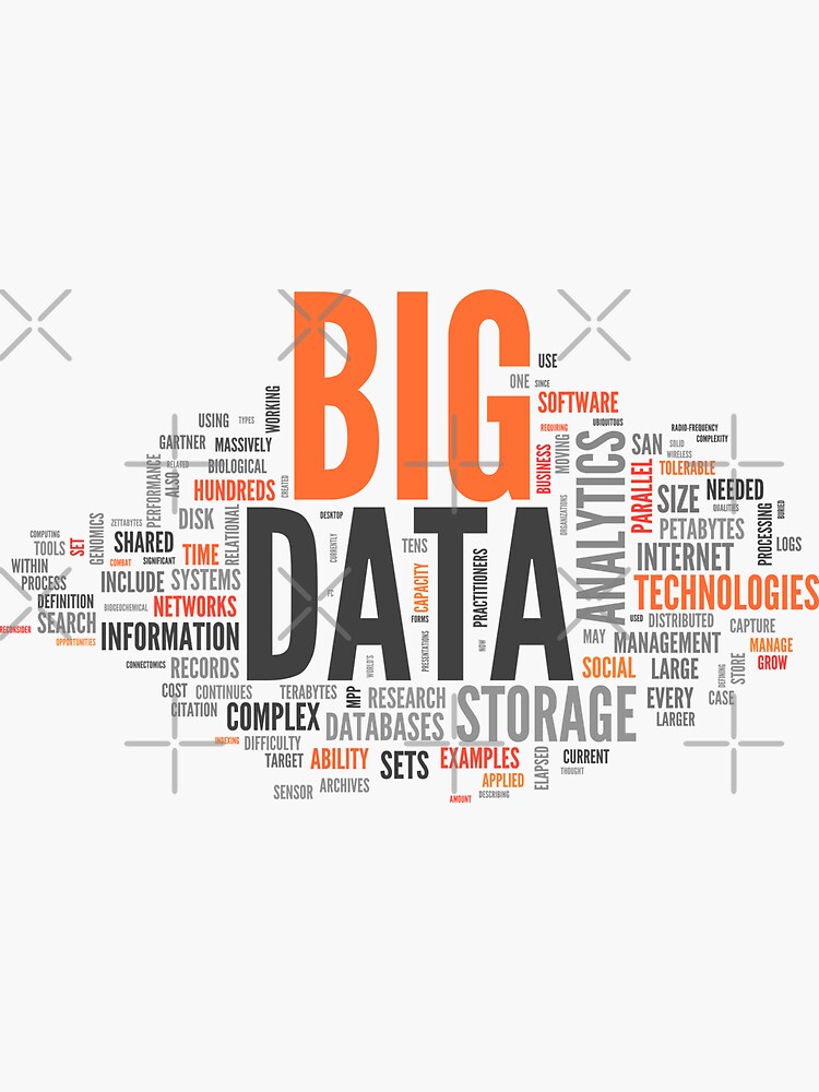 Thumbnail 3 of 3, Sticker, big data orange cloud designed and sold by yourgeekside.