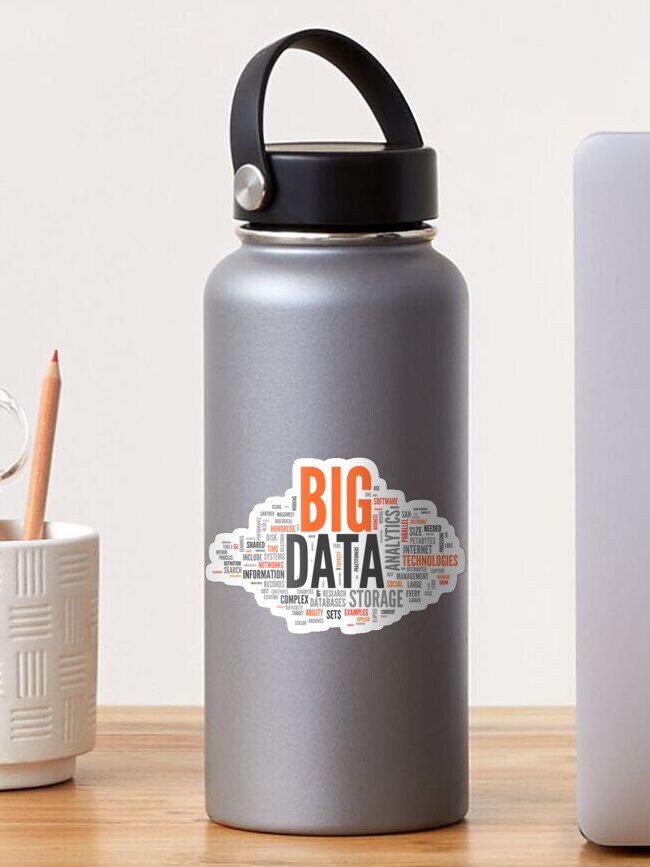 Thumbnail 1 of 3, Sticker, big data orange cloud designed and sold by yourgeekside.