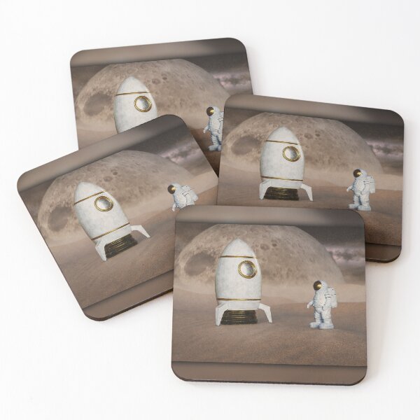 Item preview, Astronaut with moon rocket designed and sold by coolArtGermany.