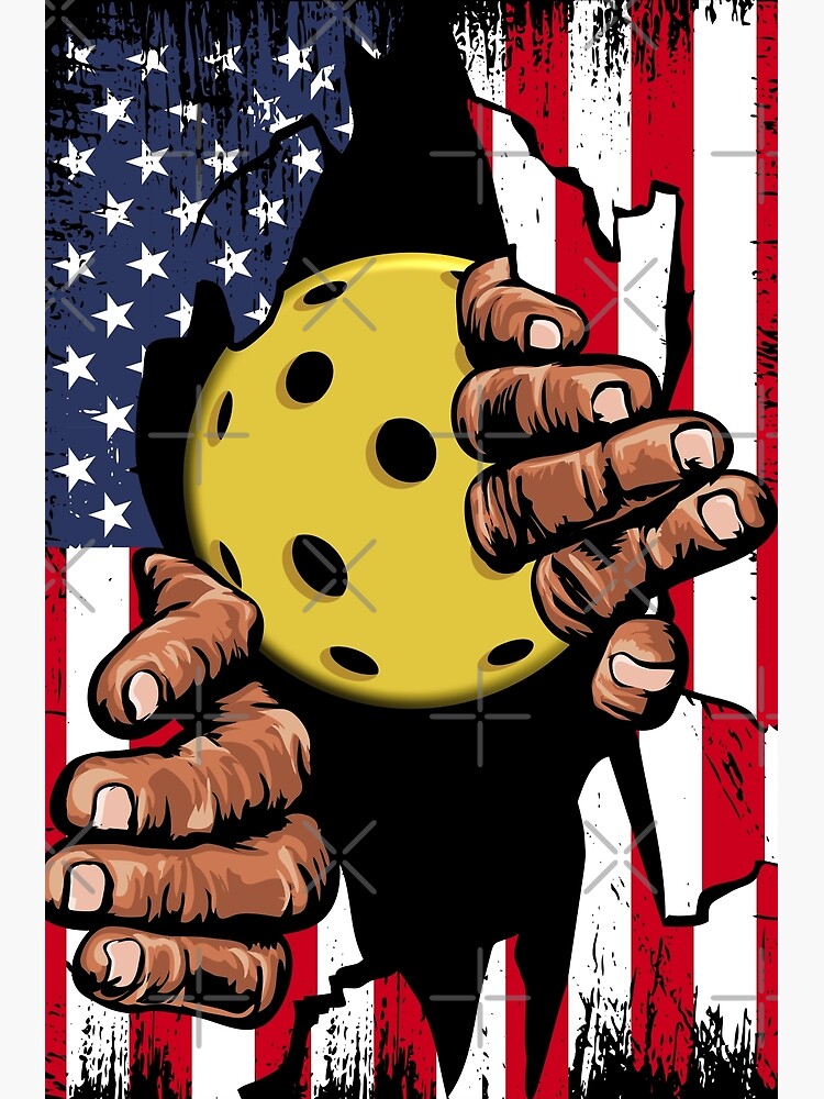 "Pickleball American Flag Patriotic USA 4th of July for Pickleballers" Poster for Sale by