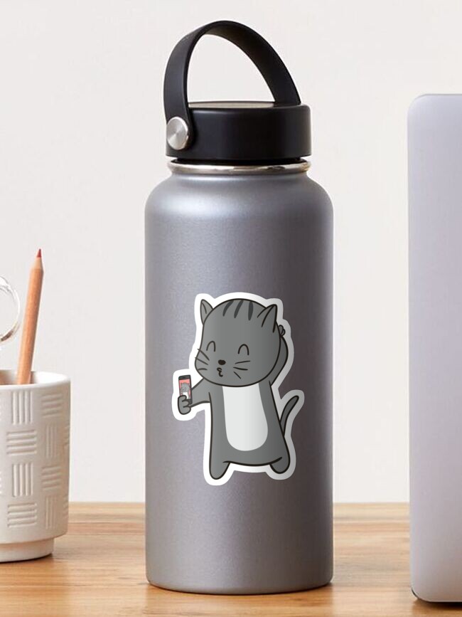 Thumbnail 1 of 3, Sticker, Selfie Kitty designed and sold by cartoonbeing.