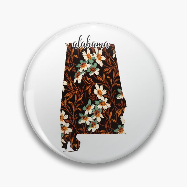 Item preview, Floral Map of USA States Alabama - Map of Alabama designed and sold by AmethystMurad.