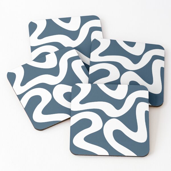 Item preview, Abstract waves - navy blue designed and sold by BattaAnastasia.