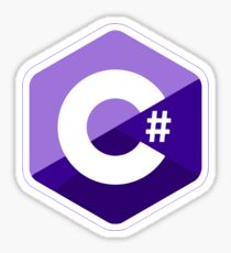 c # c sharp purple Sticker
