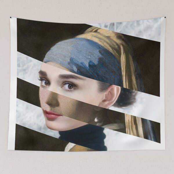 Item preview, Poster Vermeer's "Girl with a Pearl Earring" & Audrey Hepburn designed and sold by LT Graphic Art.