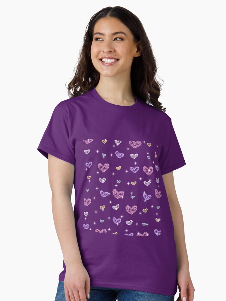 Thumbnail 2 of 7, Classic T-Shirt, Pastel Hearts patterns designed and sold by JiggsFashion.