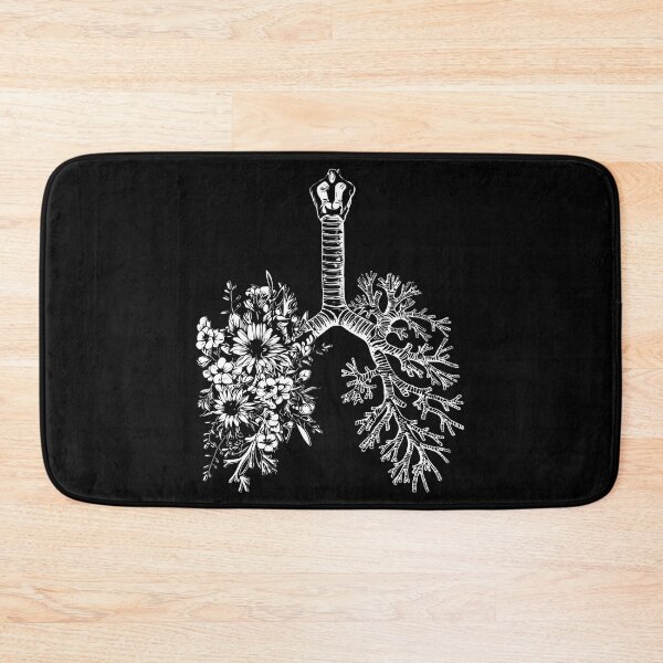 Item preview, Flowers Lung, floral leaves, lungs,healthy lung, lungs cancer, respiratory therapist, black background designed and sold by Collagedream.