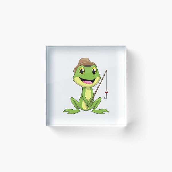 Item preview, Frog at Fishing with Fishing rod designed and sold by Snabdesign84.