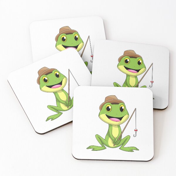 Item preview, Frog at Fishing with Fishing rod designed and sold by Snabdesign84.