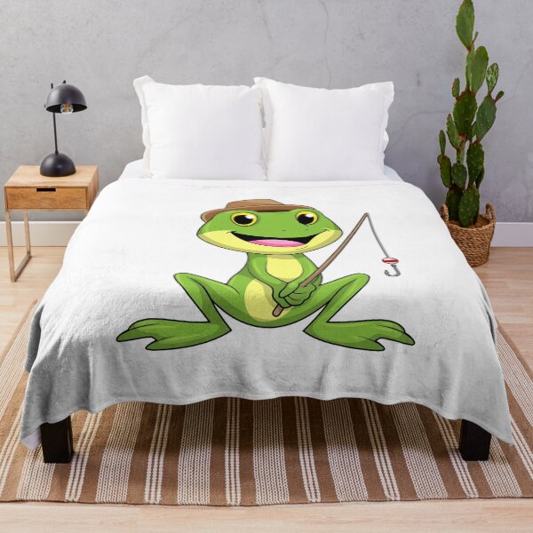 Item preview, Frog at Fishing with Fishing rod designed and sold by Snabdesign84.