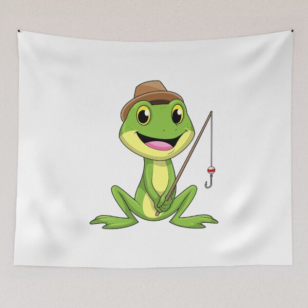 Item preview, Frog at Fishing with Fishing rod designed and sold by Snabdesign84.