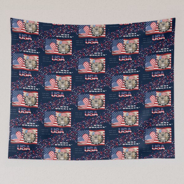 Item preview, Hot DOGGIN’ Around American Flag Love Stars and Stripes USA 1 designed and sold by Henk GoGo T-Shirts ⭐️⭐️⭐️⭐️⭐️.