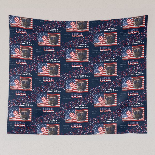 Item preview, Hot DOGGIN’ Around American Flag Love Stars and Stripes USA 2 designed and sold by Henk GoGo T-Shirts ⭐️⭐️⭐️⭐️⭐️.