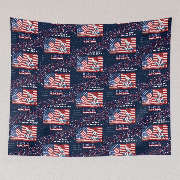 Item preview, Hot DOGGIN’ Around American Flag Love Stars and Stripes USA 3 designed and sold by Henk GoGo T-Shirts ⭐️⭐️⭐️⭐️⭐️.