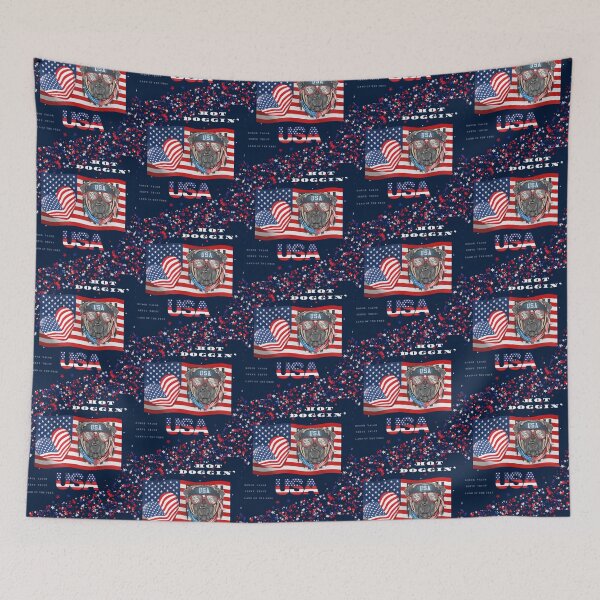 Item preview, Hot DOGGIN’ Around American Flag Love Stars and Stripes USA 4 designed and sold by Henk GoGo T-Shirts ⭐️⭐️⭐️⭐️⭐️.