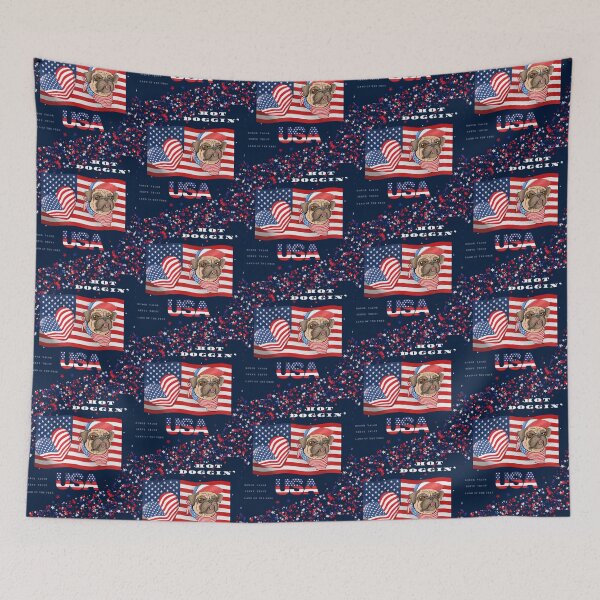 Item preview, Hot DOGGIN’ Around American Flag Love Stars and Stripes USA 5 designed and sold by Henk GoGo T-Shirts ⭐️⭐️⭐️⭐️⭐️.